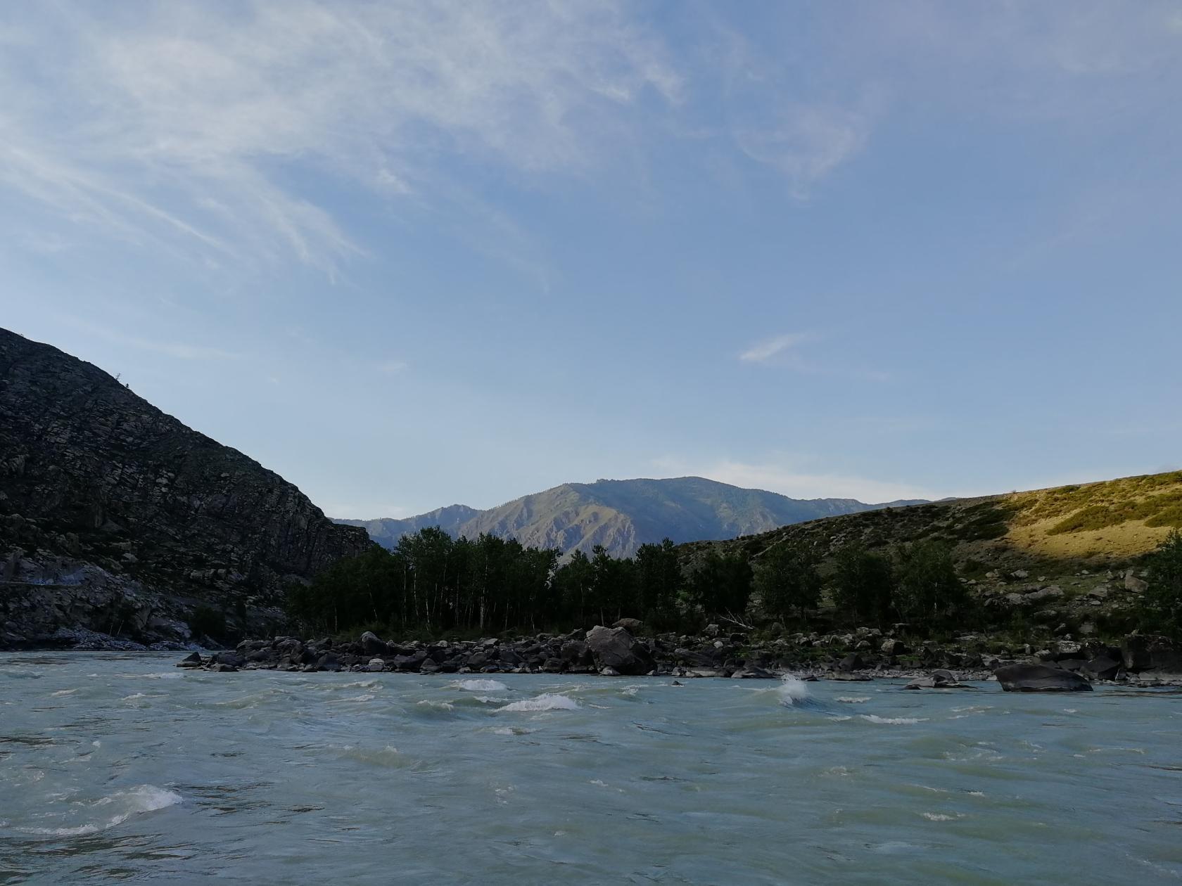 Впадение реки Малый Яломан в реку Катунь